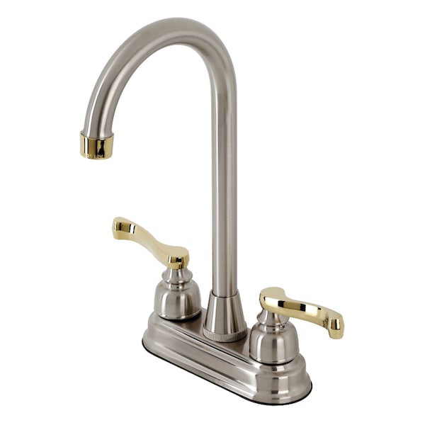 Kingston Brass KB8499FL Bar Faucet, Brushed Nickel/Polished Brass KB8499FL - main